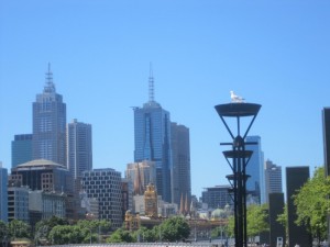 Quartier de Southbank à Melbourne, à côté du Crown Casino, le long de la Yarra River.