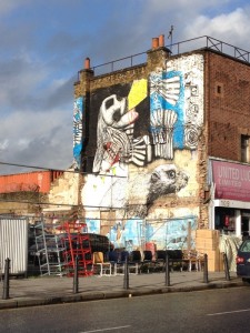 Les rues couvertes de tags entre Shoreditch et Old Street. 