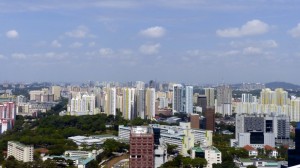 Vue de Singapour depuis le toit du Pinnacle