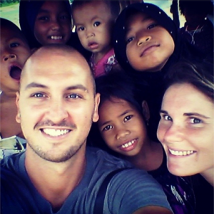 Selfie avec des enfants cambodgiens !