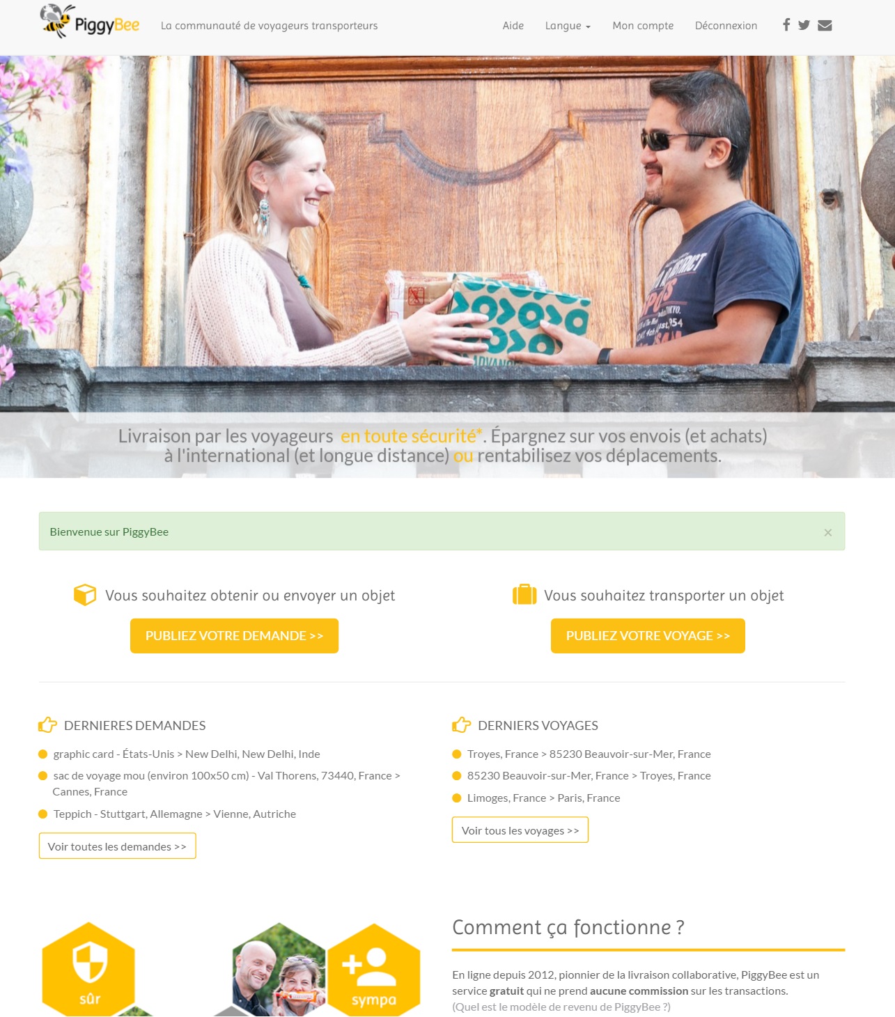 PiggyBee, le transport de colis entre particuliers